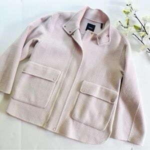 NEW Theory Double Face Wool & Cashmere Utility Coat Rosewood